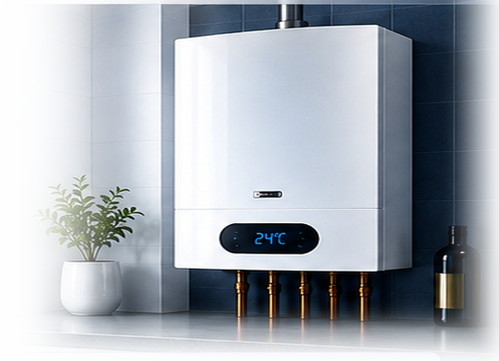 Modern combi boiler